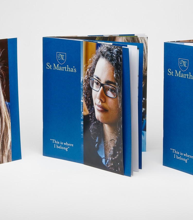 St Marthas School removable cover prospectus blue