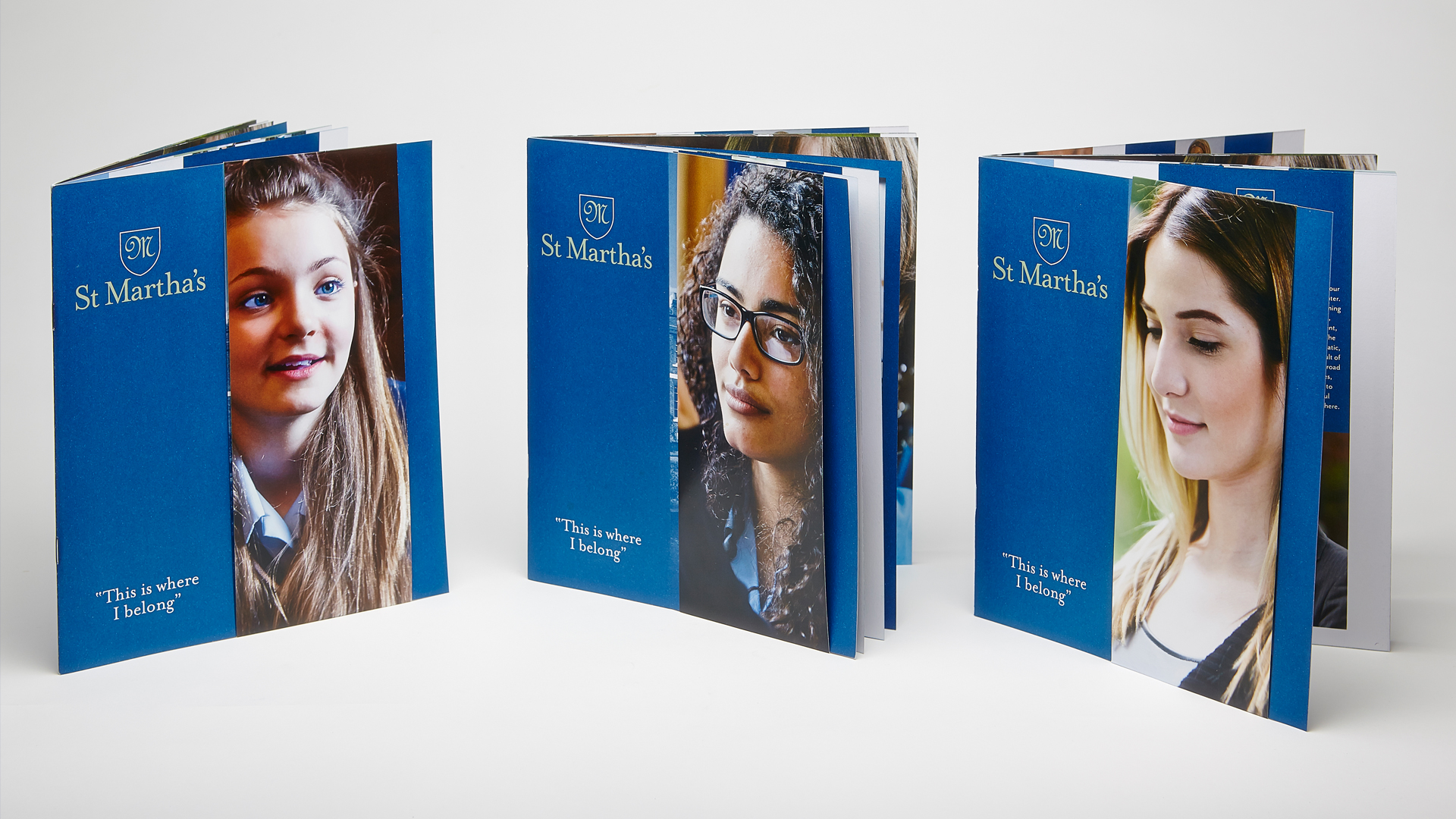 St Marthas School removable cover prospectus blue